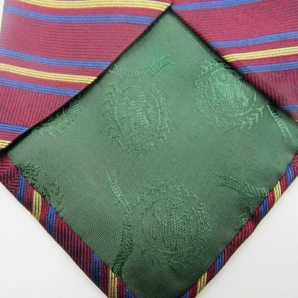 Tommy Hilfiger Necktie Mens OS Burgundy Excellent Striped Silk Herringbone Tie